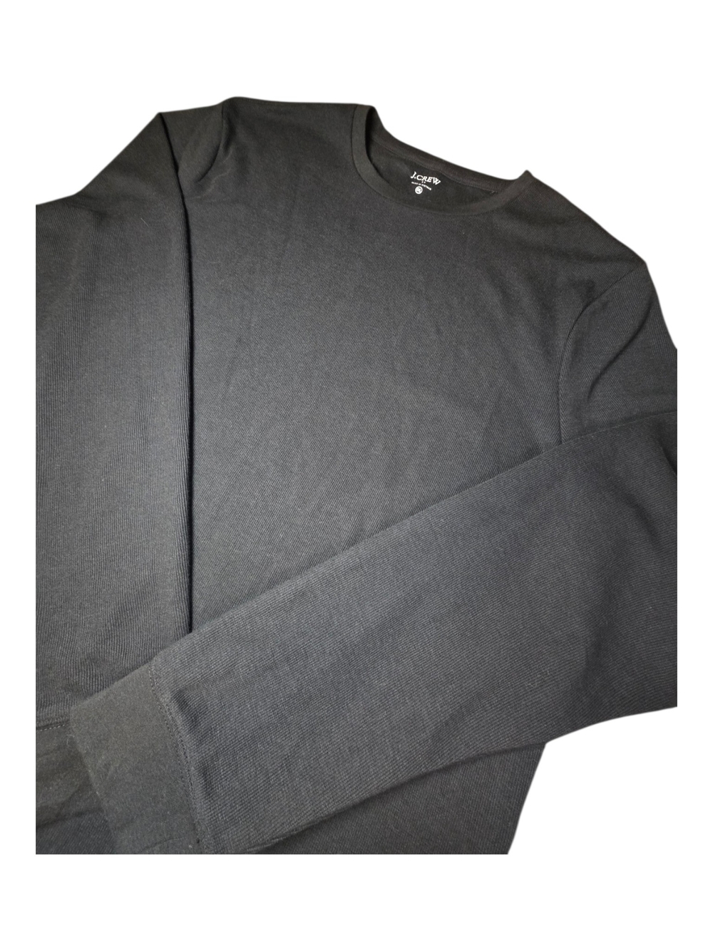 J.Crew Men's Black Long Sleeve Waffle Knit Thermal Crewneck Tee XXL EUC